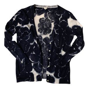J. CREW Blue Floral Button Up Cardigan Size Small Good Condition